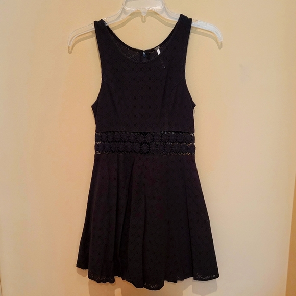 Free people black daisy chain mini dress - Picture 2 of 6